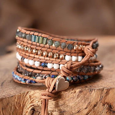 Blue Focus Heart Labradorite Wrap Bracelet-Your Soul Place